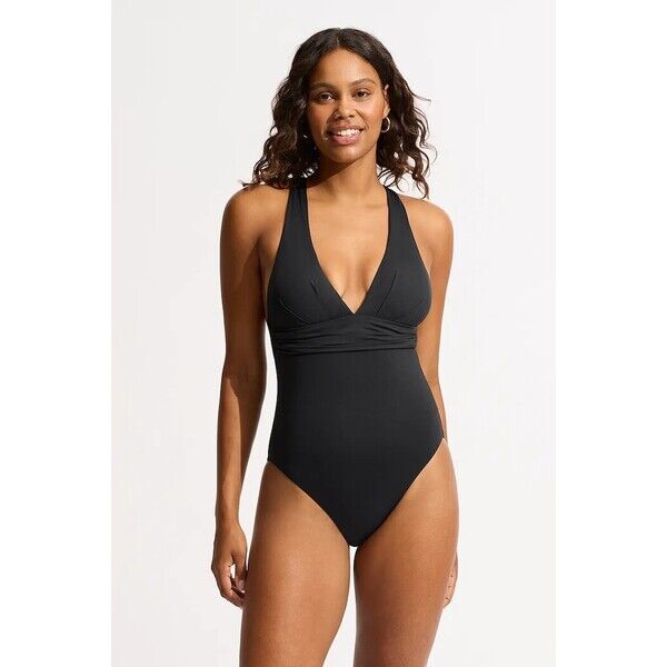 Seafolly strój kąpielowy jednoczęściowy damski Cross Back  czarny 10950-942 10950.942