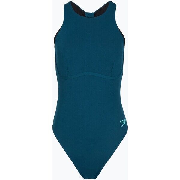 Strój pływacki jednoczęściowy damski Speedo Racer Zip with Built in Swim Bra dark teal