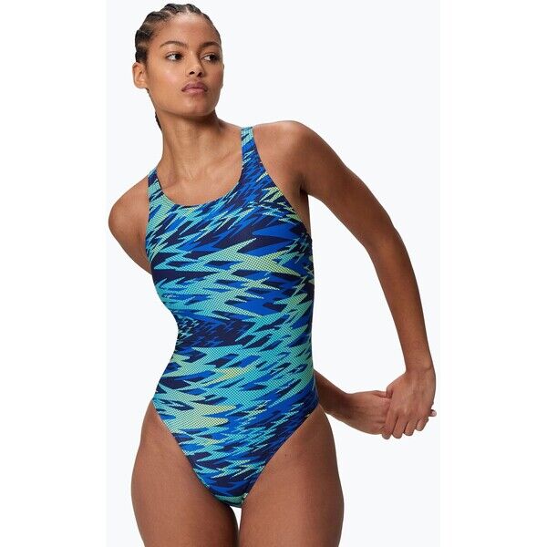 Strój pływacki jednoczęściowy damski Speedo Hyperboom Print Medalist peacoat