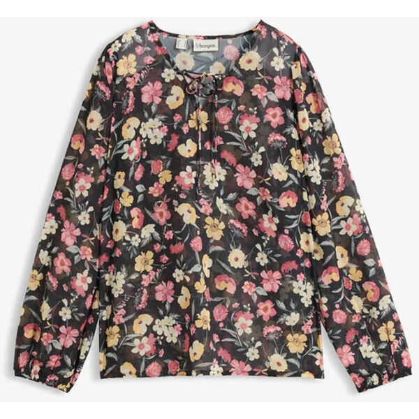 bonprix Bluzka w stylu tuniki z szyfonu 3930522691-974763