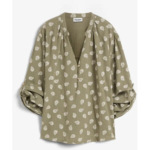 bonprix Bluzka oversize z przewiewnego muślinu z czystej bawełny 2994243309-907469