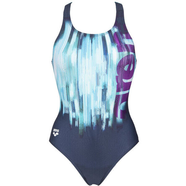 Strój kąpielowy damski Arena Women's Drawing Swim Pro Back One Piece Navy Turquoise 003528780