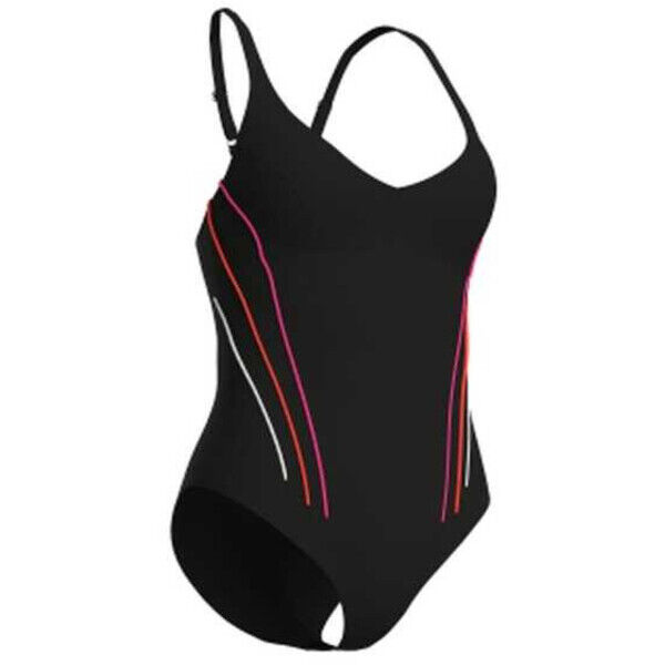 Strój kąpielowy damski Arena Women's Bodylift Marina Eye Back Black Fairy Rose Grape Violet White 006055556