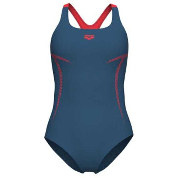 Strój kąpielowy damski Arena Women's Profile Pro Back Grey Blue Fluo Red 007247700