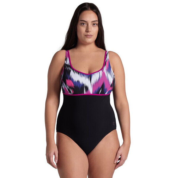 Strój kąpielowy damski Arena Women's Wing Back Black Multi Black Grape 007190510