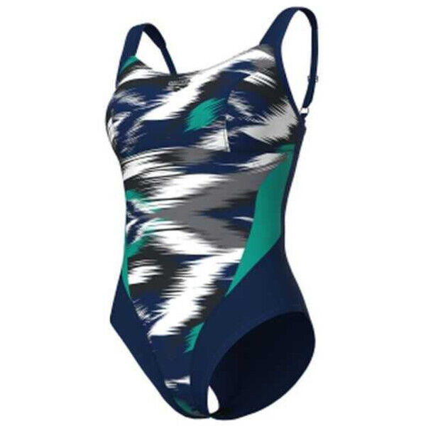 Strój kąpielowy damski Arena Women's Bodylift Jennifer Strap Back Navy Multi Bali Green 007115780