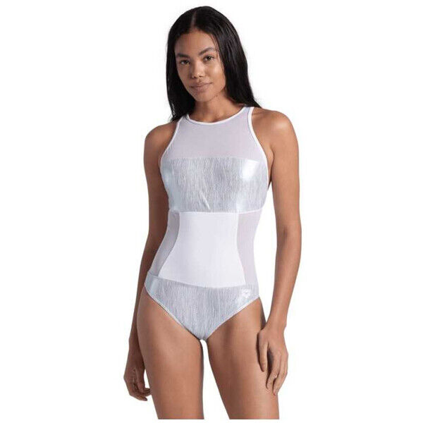 Strój kąpielowy damski Arena Women's Mesh Swim Pro Back Graphic White Multi 007397150