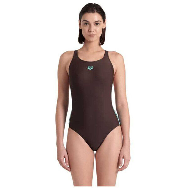 Strój kąpielowy damski Arena Women's Icons Swimsuit Racer Back Solid Sepia Water 005041280