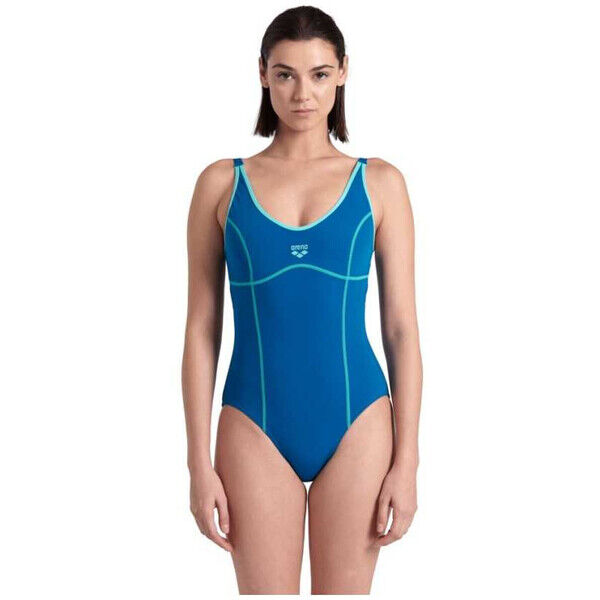 Strój kąpielowy damski Arena Women's Tania Clip Back One Piece Blue Cosmo Water 005974680