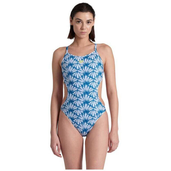 Damski strój kąpielowy jednoczęściowy Arena Women's Rule Breaker Hooked Rev One Piece R White Multi Blue Cosmo 006470161
