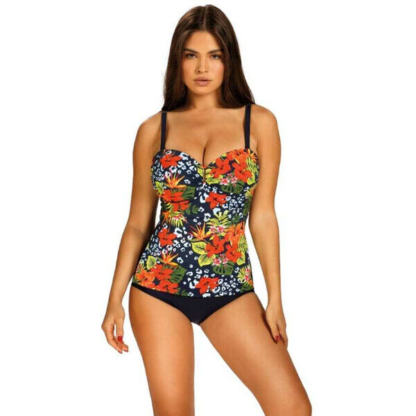 Strój kąpielowy damski jednoczęściowy Self Toscana 1 Navy Multi S8060TS1-1