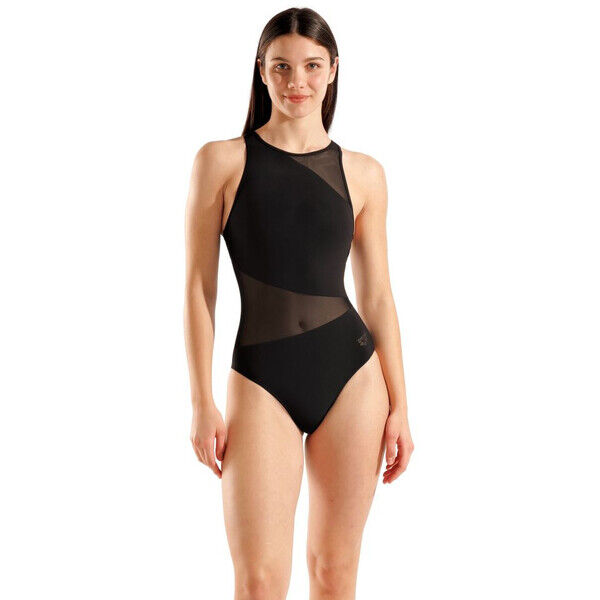 Strój kąpielowy damski Arena Women's Mesh Angle Swimsuit Vent Back Black 010191500