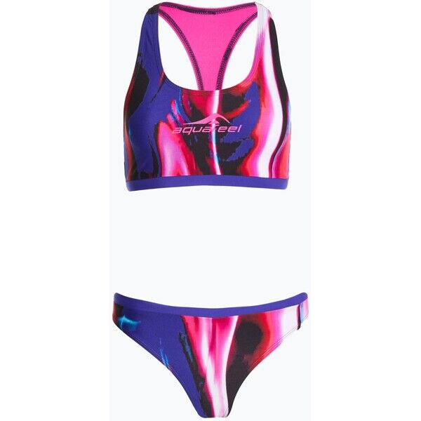 Strój pływacki dwuczęściowy damski aquaFeel Racerback blue pink flames 2000143050