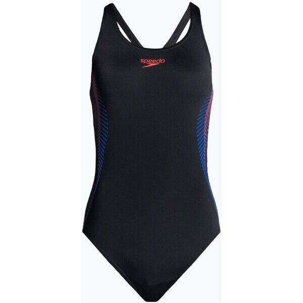 Strój pływacki jednoczęściowy damski Speedo Placement Muscleback black/fed red/chroma blue 2000057282