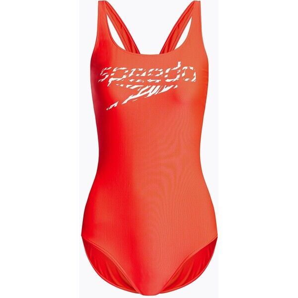 Strój pływacki jednoczęściowy damski Speedo Logo Deep U-Back siren red/white 2000044018