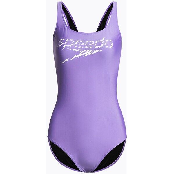 Strój pływacki jednoczęściowy damski Speedo Logo Deep U-Back miami lilac/white 2000044017