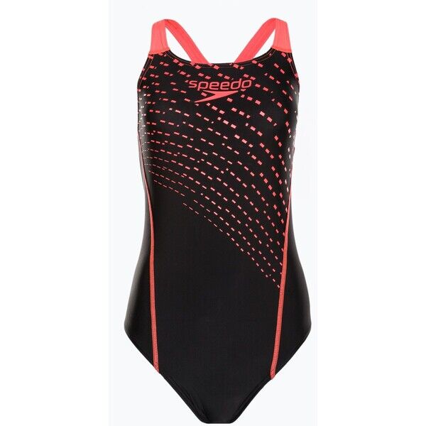 Strój pływacki jednoczęściowy damski Speedo Medley Logo Medalist black/siren red 2000023829
