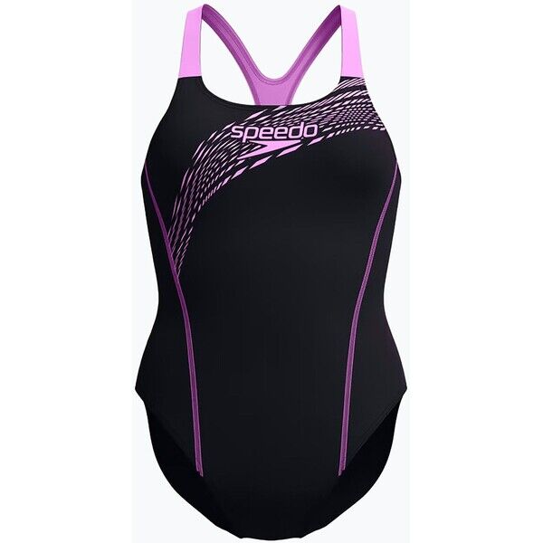 Strój pływacki jednoczęściowy damski Speedo Medley Logo Medalist neon violet 2000202584
