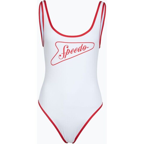 Strój pływacki jednoczęściowy damski Speedo Solid Bound Scoop high risk red/bright white 2000193118