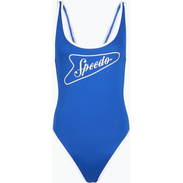 Strój pływacki jednoczęściowy damski Speedo Solid Bound Scoop turkish sea/bright white 2000193119