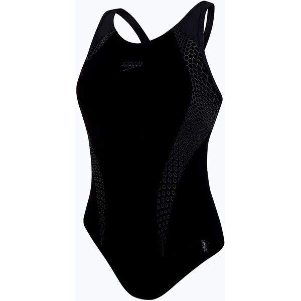 Strój pływacki jednoczęściowy damski Speedo Placement Laneback black/grey 2000204694