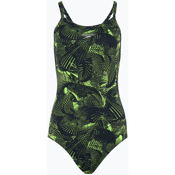 Strój pływacki jednoczęściowy damski Speedo Allover Fixed Crossback black/atomic lime 2000133486