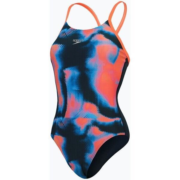 Strój pływacki jednoczęściowy damski Speedo Allover Fixed Crossback true navy/siren red/punch blue 2000189845