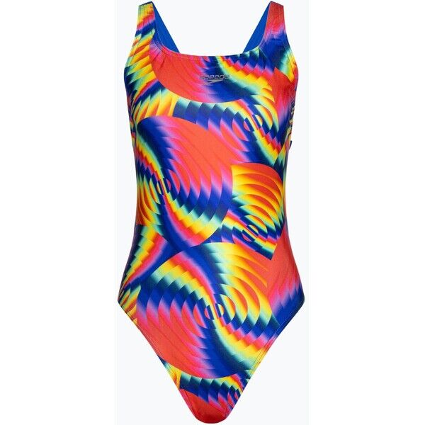 Strój pływacki jednoczęściowy damski Speedo Allover Digital Leaderback watermelon/flare pink/man peel/lemon drizzle 2000080603