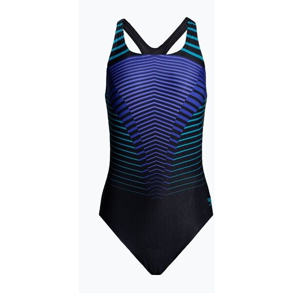 Strój pływacki jednoczęściowy damski Speedo Digital Printed Medalist black/chroma blue/aquarium 2000057258