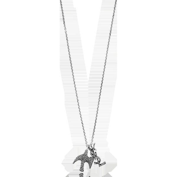 Saint Laurent SREBRNY Mosiężny naszyjnik ‘Cassandre’ 1863709