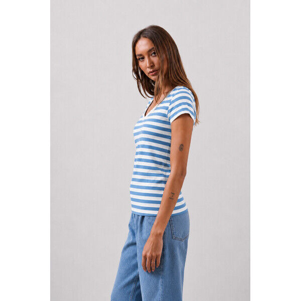 Mój Kraj Taki Piękny T-shirt Perfect Lines Paski Niebieski Dżins ts-pl-p-ndz
