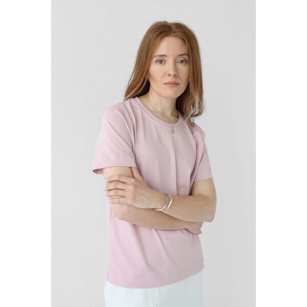 T-shirt z heavy jersey z wysokim dekoltem | LOU | ANNA WATRAS 5900000607672