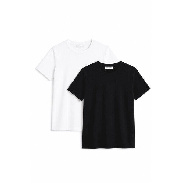 2-pack T-shirt z heavy jersey z wysokim dekoltem | LOU | ANNA WATRAS 5900001545256