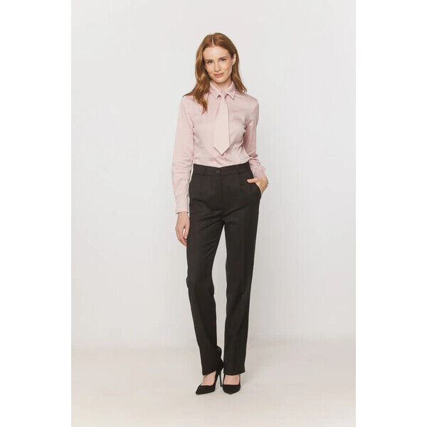 BIALCON CLASSIC Czarne ponadczasowe spodnie w kant w klasycznym stylu C3-336203628