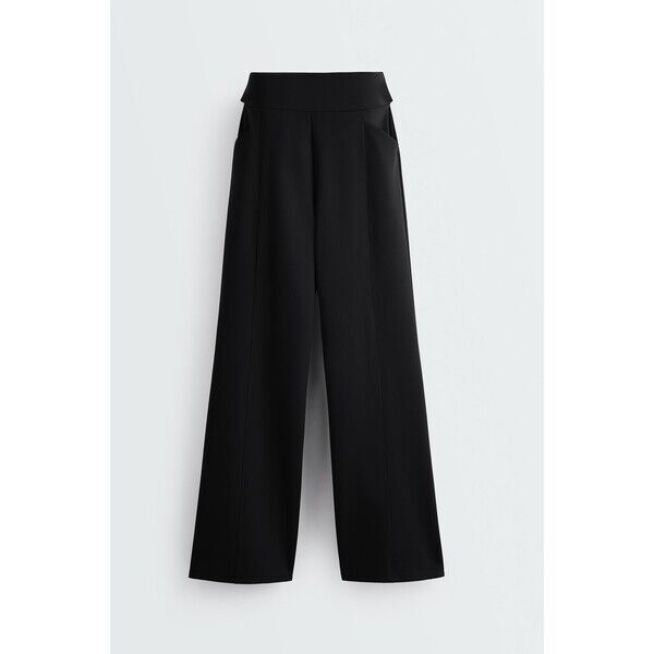 OYSHO Szerokie spodnie High rise w stylu neoprenowym 36610231-800