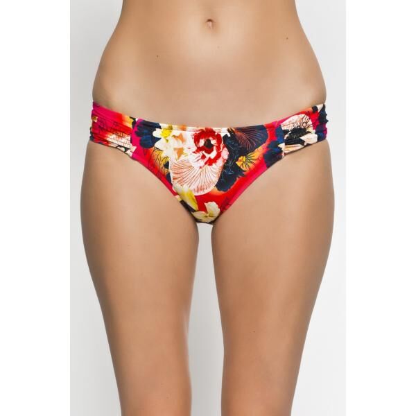 Seafolly Majtki kąpielowe Kabuki Bloom Ruched 4951-BID084
