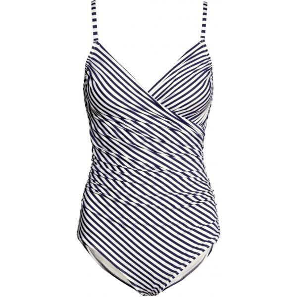 H&M Modelujący kostium kąpielowy 0188183002 Ciemnoniebieski/Paski