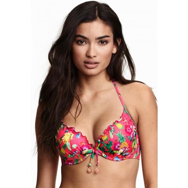 H&M Push-up bikini top 0203997018 Cerise/Floral