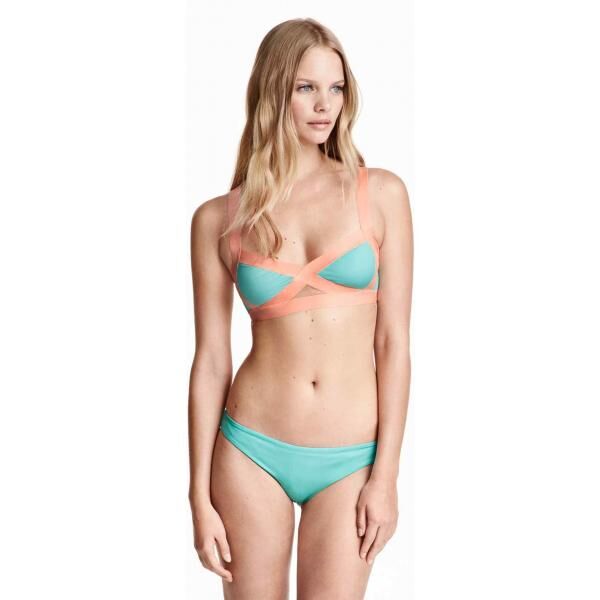 H&M Dół od kostiumu 0271620002 Turkusowy