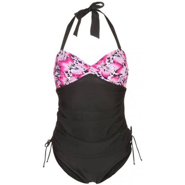 Zoggs SWIM SAFARI Kostium kąpielowy black/pink ZG141H018-Q11
