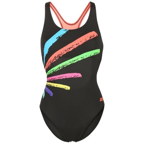 Zoggs FITZROY ACTIONBACK Kostium kąpielowy black/multicoloured ZG141H012-Q11