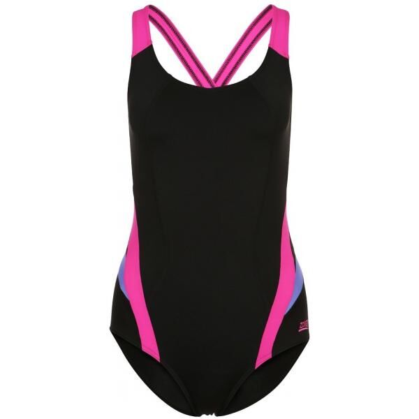 Zoggs BRISBANE XBACK Kostium kąpielowy black/pink/purple ZG141H010-Q11