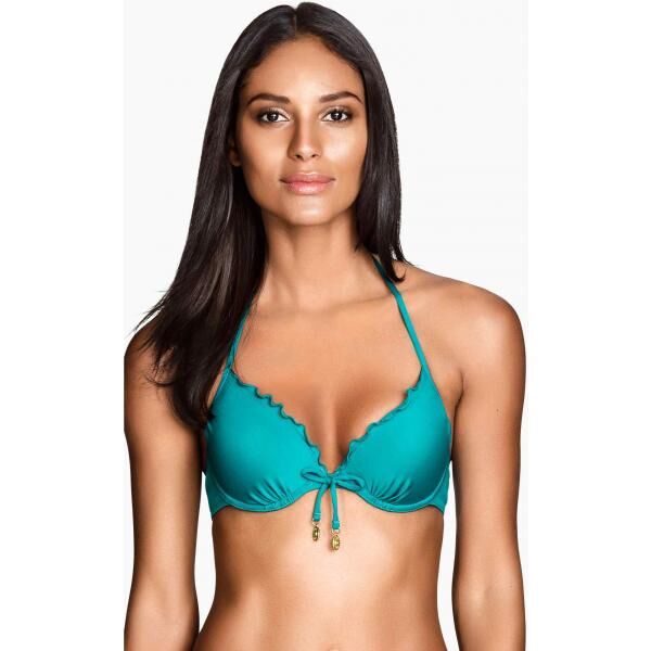 H&M Push-up bikini top 0203997018 Dark turquoise