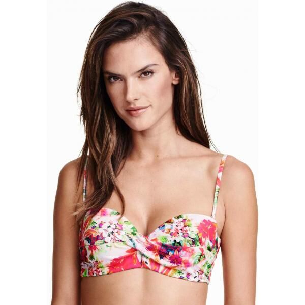 H&M Góra od kostiumu 0354715013 Biały/Kwiaty