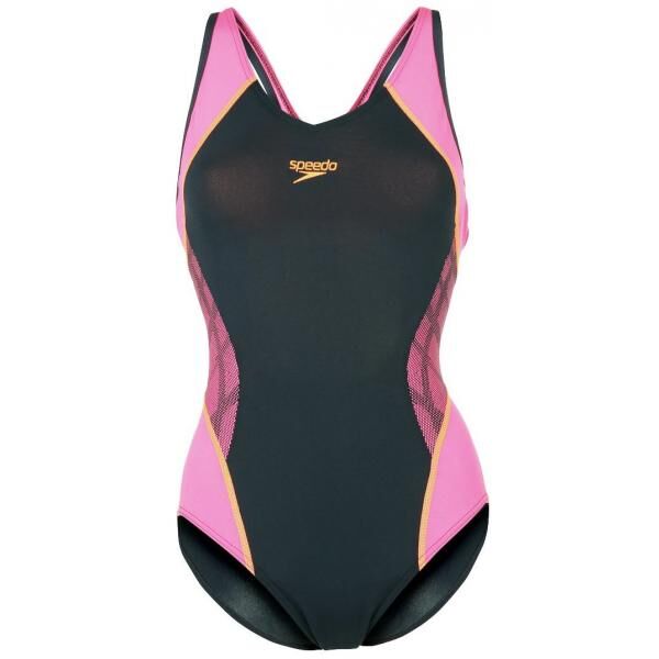 Speedo Kostium kąpielowy oxid grey/fluo pink/fluo orange 1SP41H021