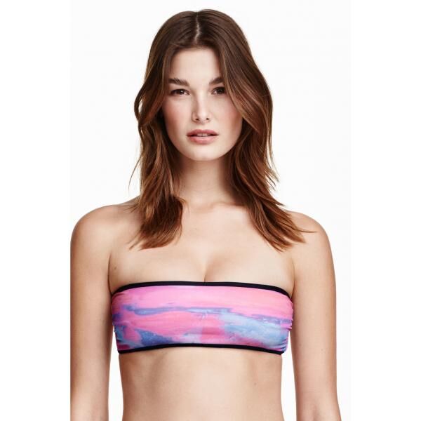 H&M Góra od kostiumu 0329172001 Neonoworóżowy/Wzór