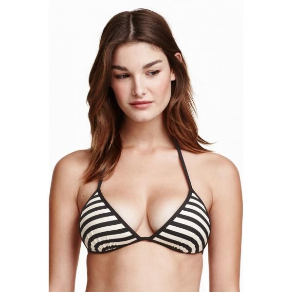 H&M Góra od kostiumu 0256511005 Czarny/Paski