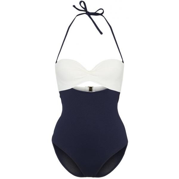 Topshop NEW RUCHE Kostium kąpielowy navyblue TP741H00B-K11