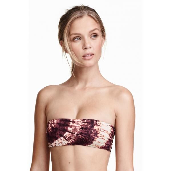 H&M Góra od kostiumu 0328823002 Burgund/Wzór