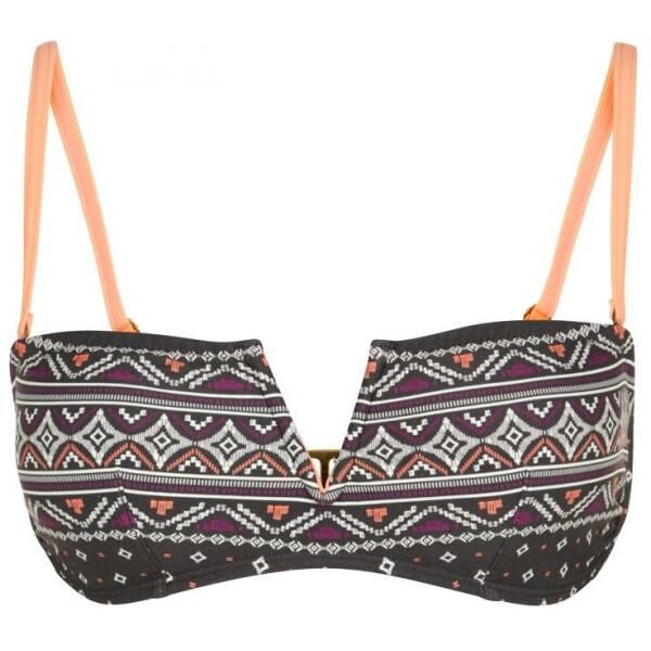 Roxy Góra od bikini gipsy border/coal RO541H04Z-Q11